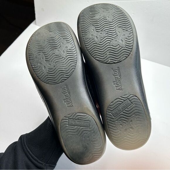 Alegria Black Textured Slip-On Shoes 41 - Picture 11 of 13